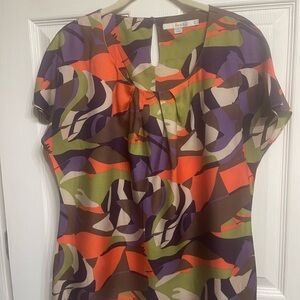 Boden Multicolor Abstract Blouse